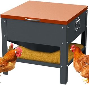 Automatic Chicken and Duck Feeder, 80 LBS Capacity Metal Chicken Feeder, Weatherproof Outdoor Gravity Feeding Barrel, No-Waste Feeder for Backyard Flock (Orange)