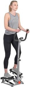 Sunny Health & Fitness Twist Stepper with Handlebar for Exercise at Home, Low-Impact Stair Step Cardio Equipment for Full Body Workout - SF-S020027