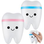 Hungdao 2 Pieces Jumbo Tooth Slow Rising Tooth Fake Tooth Anxiety Relieve Tooth Toy Dental Tooth Toys Dental Assistant Gifts for Stress Relief Teens, Adults