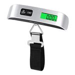 Grixz Luggage Scale, Portable Digital Handheld Weight Scale of Essential Travel Accessories for Airplane Trips, Suitcase Hanging Weighter with Tare Function 110 Lb/ 50Kg, 0.1lb/ 10g