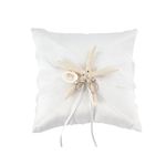 Ring Bearer Pillow for Wedding Ceremony - Ivory White Ring Pillow, Lace Crystal Wedding Double Heart for Flower Girls, Special Jewelry Barrier Pillow Set for Church Weddings, Outdoor Weddings（Star）