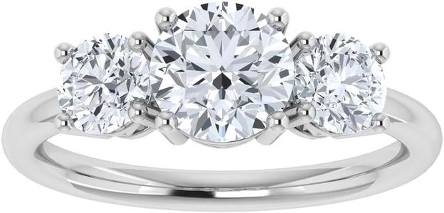 Shop QSE 3 Stone 2 Carat IGI Certified Lab Grown Diamond Engagement Ring for Women 14K White Gold April Birthstone Jewelry Anniversary Bridal Wedding Gifts for Wife Size 8 (EF Color VS Clarity)