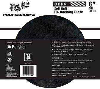 Meguiar's Soft Buff DA Backing Plate - Flexible Edge Polishing and Buffing Backing Pad - Distribute Pressure Evenly - Professional Grade Backing Plate for Car Care Detailing - 6"/ 152mm