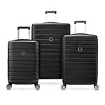 DELSEY Paris Jessica Hardside Expandable Luggage with Spinner Wheels, Black, 3-Piece Set (21/25/29), Luggage