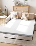 Ferlizer 4" [Full] Sofa Bed Mattress Replacement, Memory Foam Sofa Mattress Topper with Ultra Soft Cover, CertiPUR-US Certified, Grey