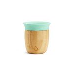 Munchkin® Bambou™ 5oz Open Training Cup for Babies and Toddlers, Non-Toxic Bamboo and Food-Grade Silicone, Brown/Mint