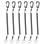 Lix&Rix Coiled Fishing Tools Lanyard Retractable Safty Tethers for Pliers Knife Flashlight Kayak Paddle Leash Keys Rope,6 pcs