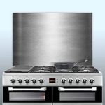 Displaypro 0.9mm Thick Brushed Stainless Steel Kitchen Cooker Hob Wall Splashback (500, 550)