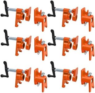 HAOBOOT 3/4'' Pipe Clamp Set for Woodworking (6, Orange)