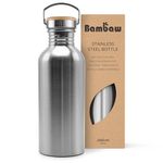 Bambaw 32 oz Water Bottle | Metal Water Bottle | Water Bottles Stainless Steel | Reusable Water Bottle | Stainless Steel Water Bottles | Travel Water Bottle | 1 Liter Stainless Steel Water Bottle