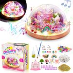 Craft Set Gift Unicorn Night Light for Girls,DIY Fairy Unicorn Light Craft Toys for Kids Music Night Light Terrarium Kit Girls Gift Toys for 4 5 6 7 8 9 10 11 Years Old