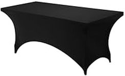 Utopia Kitchen Spandex Tablecloth 1 Pack [6FT, Black] Tight, Fitted, Washable and Wrinkle Resistant Stretch Rectangular Patio Table Cover for Event, Wedding, Banquet & Parties [72Lx30Wx30H] Inches