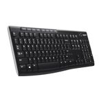 Logitech K270 Wireless Keyboard for Windows, 2.4 GHz Wireless, Full-Size, Number Pad, 8 Multimedia Keys, 2-Year Battery Life, Compatible with PC, Laptop, QWERTY UK English Layout - Black