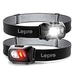 Lepro LED Headlamp Flashlights Battery Powered 2-Pack, Super Bright 1500Lux Head Light with 6 Lighting Modes, IPX4 Water Resistance Small Head Flashlight for Running, Outdoor, Camping, Hiking, Adults and Children