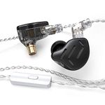 KZ Zax in-Ear Monitors, 16-Units Hybrid in Ear Earphones, HiFi Stereo Noise Isolating Sport IEM Wired Earbuds/Headphones with Detachable Cable for Musician Audiophile (with Mic, Black)