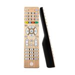 GE Backlit Universal Remote Control for Samsung, Vizio, LG, Sony, Sharp, Roku, Apple TV, TCL, Panasonic, Smart TV, Streaming Players, Blu-Ray, DVD, Simple Setup, 4-Device, Gold, 48845