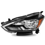 SOCKIR Halogen Headlight Assembly Compatible with 2016-2019 Nissan Sentra Headlamp 4-Door Sedan Left Driver Side