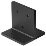 2 Pcs Black Concealed Post Base for 8x8 Post, 6mm (3 Gauge) Thickness Adjustable Standoff Post Base, Concealed Joist Tie Beam Hanger Post Anchor Bracket Railing Pergola Post Brace