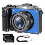 Cameras for Photography, 4K Digital Camera, 48MP Cameras for YouTube with Dual Camera, Point and Shoot Digital Cameras with Autofocus 18X Digital Zoom Vlogging Camera for Teens Beginners (Blue)