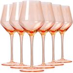 Colorsavant Pink Wine Glasses Set 6