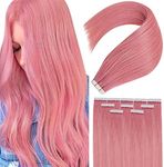 Easyouth Tape in Human Hair Extensions Real Remy Human Hair Tape in Double Sided Tape in Hair Extension Pink Tape in Straight Hair Tape ins 25g 10 Pieces 22 Inch