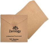 Zenlogy 5x5 Small Parchment Squares (500 sheets) - Unbleached, Non-stick, Pre-cut Parchment Paper- Ideal for Candy Wrappers, Liner Paper, Freezing and Storing, Separating, and Diamond Painting