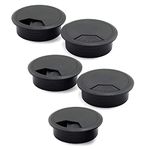 Zydiwo 5pcs 2-3/8 Inch (60mm) Desk Cable Grommet Cable Hole Cover Computer Table Cord Wires Organizer Cord Desk Wire Grommet (Black)