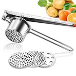 LHS Potato Ricer and Masher Large Heavy Duty Stainless Steel Manual Masher Ricer Kitchen Tool Food Ricer Press Strainer Great for Smooth and Fluffy Mashed Potatoes, Puree, Gnocchi, Fruit Juicer