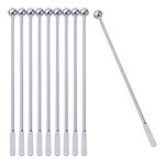 Coffee Beverage Stirrers, 10pcs Stainless Steel Cocktail Drink Swizzle Stick with Small Rectangular Paddles for Juices, Chocolate, Milk