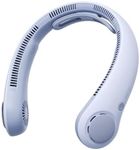JISULIFE Portable Neck Fan Upgraded, Neckbrace Personal Hands Free, 5 Speed Gears Adjustment, 5000 mAh Wearable Bladeless Quiet Rechargeable for Outdoor Indoor, Gifts for Women Men- Sunny Blue