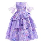 Lito Angels Isabela Purple Floral Costumes Fancy Dress Up for Kids Girls Age 7-8 Years (Tag Number 140)