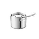 All-Clad 4201.5 Stainless Steel Tri-Ply Bonded Dishwasher Safe Sauce Pan with Lid Cookware, 1.5-Quart, Silver