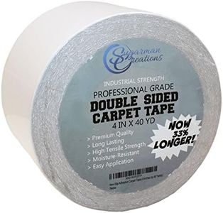 Sugarman Creations Strongest Double Sided Carpet Tape-[4-Inch-by-40-Yard,120 feet!-2X More!]- 5 Stars Professional Grade, Industrial Strength, Heavy Duty Rug Rated Carpet Underlayment Adhesive