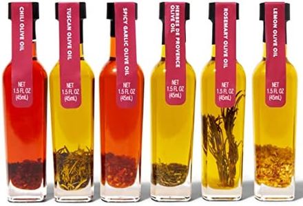 Thoughtfully Gourmet, Spice Infused Olive Oil Gift Set, Premium Extra-Virgin Olive Oil from Spain, Flavors Include Chili, Rosemary, Lemon, Spicy Garlic, Herbes de Provence and Tuscan, Set of 6