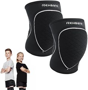 Rehband Knieschoner für Kinder, geeignet für Volleyball und Handball, bequem, hoher Schutz, Schwarz, Größe M, 1 Paar (für beide Knie)
