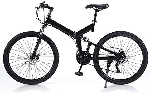 VTT 26 Pouces, réglable en Hauteur Pliable vélo MTB 21 Vitesses avec Freins à Double Disque vélo de Course Adulte vélo pour Les Voyages en Plein air Camping Tous Les Types de Route