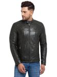 TEAKWOOD LEATHERS Men's blouson Jacket Green Green L