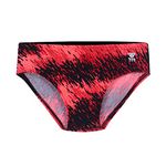 TYR Boy's Modern Swimwear Racer (1804207_Black-Red_28)