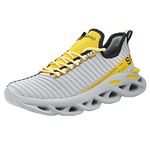 Fushiton Mens Fashion Trainers Running Shoes Casual Sneakers Sport Shoe Athletic Walking Breathble Lightweight Comfortable Grey