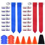 Flag Football Set, 14 Player/ 28 Player Football Flags and Belts Set, Includes Belts, Football Flags, Cones, 14 Players, Adjustable