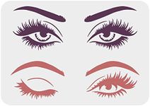 FINGERINSPIRE Eye Stencils for Painting 11.7x8.3 inch Large Beautiful Eyes Stencils Two Pairs of Eyes and Eyebrows, Reusable Women Eye Pattern Drawing Stencil DIY Art Decor for Wood Signs, Canvas