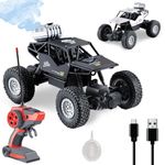 Wembley Rechargeable Remote Control Monster Truck RC Car Big Size Off Road 2WD Rock Crawler Battery Water Mist Spray and High Speed Racing Toy for Boys