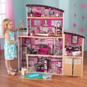 KidKraft Sparkle Mansion Dollhouse – Large Wooden Playhouse for Kids