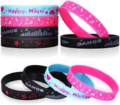 Kasyat 36 Pcs Music Themed Party Silicone Bracelets Musical Short Video Party Wristbands Dance Music Note Silicone Bracelets Music Party Favors Stuff for Birthday Party Supplies, 4 Designs