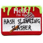 Hash Slinging Slasher Name Tag Patch Funny Cartoon Television Woven Iron On