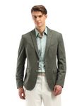 Arrow Men's Heathered Full Sleeve Slim Fit Notch Collar Polyester Blazer