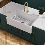 Davivy White Farmhouse Sink 33 Inch Fireclay Kitchen Sink, 33x20 Farmhouse Kitchen Sink,Apron Front Farm Sink,Undermount Kitchen Sink