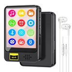 Cason 32GB Mini MP3 Music Player with Bluetooth,Touch Screen, Video Playback – Pocket-Sized Walkman MP3 Player for Voice Recording,Fm Radio & Music on The Go-Expanded Up to 128GB (Black)