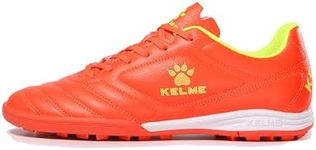 KELME Mens Turf Soccer Cleats - Football Boots Outdoor/Indoor Unisex Adult Sizes - Pro Soccer Shoes - TF AG and Futsal Shoe, Orange, 8.5