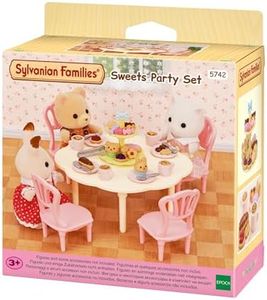 Sylvanian Families - La Table du goûter - Set + 35 pièces - Plongez dans l'univers de la Famille Sylvanian - Mobilier pour Figurines et Maisons de poupées - Jouet Enfant 3 Ans et + - 5742